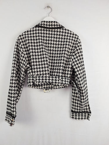 Second-Hand - Lovers and Friends Houndstooth Cropped Blazer Style Jacket Size S - SwapUp