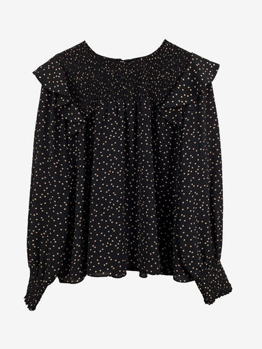 Seed Sweet Spotted Frill Shoulder Blouse Size 10