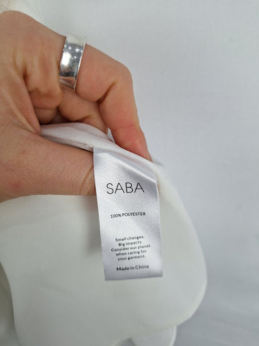 Second-Hand - Saba Crisp White Frill Summer Top Size 14 - SwapUp