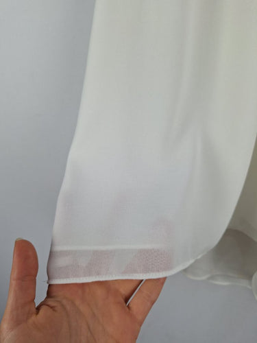 Second-Hand - Saba Crisp White Frill Summer Top Size 14 - SwapUp