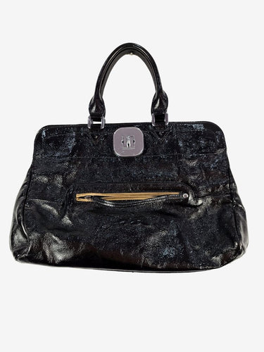 Longchamp Patent Leather Top Handle Bag