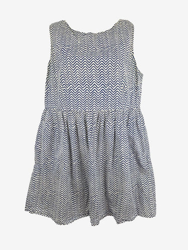 Gorman Curvy Chevron Blue Midi Dress Size 12