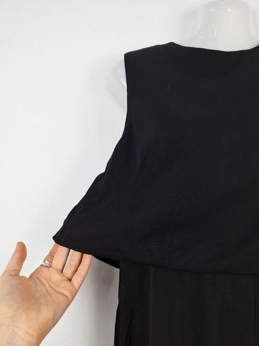 Second-Hand - Cue Bubble Bodice Black Midi Playsuit Size 14 - SwapUp