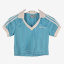Second-Hand - Adidas Sky Blue Satin Feel Jersey Top Size XS - SwapUp