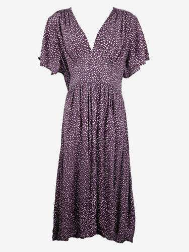 Mister Zimi Lavender Speckled Flutter Sleeve Maxi Dress Size 16