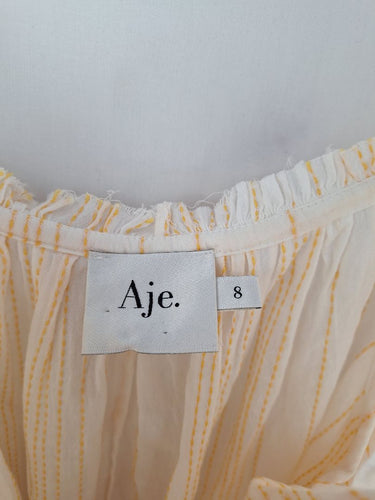 Second-Hand - Aje Mango Thread Airy Long Sleeve Blouse Size 8 - SwapUp