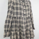Second-Hand - Aere Pure Linen Plaid A Line Mini Dress Size 8 - SwapUp