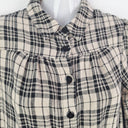 Second-Hand - Aere Pure Linen Plaid A Line Mini Dress Size 8 - SwapUp