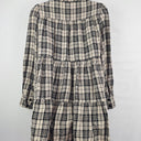 Second-Hand - Aere Pure Linen Plaid A Line Mini Dress Size 8 - SwapUp