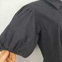 Second-Hand - Atmos & Here Black Puff Sleeve Button Up Mini Dress Size 8 - SwapUp