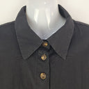 Second-Hand - Atmos & Here Black Puff Sleeve Button Up Mini Dress Size 8 - SwapUp