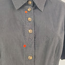 Second-Hand - Atmos & Here Black Puff Sleeve Button Up Mini Dress Size 8 - SwapUp