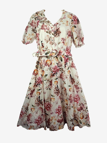 Review Pretty Floral Broderie Midi Dress Size 14