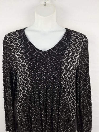 Second-Hand - Blue Illusion Monochrome Wavy Textured Stretch Dress Size XXXL - SwapUp