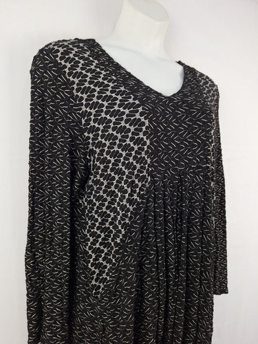 Second-Hand - Blue Illusion Monochrome Wavy Textured Stretch Dress Size XXXL - SwapUp