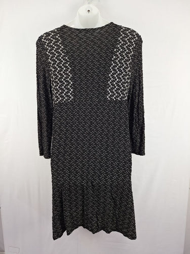 Second-Hand - Blue Illusion Monochrome Wavy Textured Stretch Dress Size XXXL - SwapUp