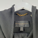 Second-Hand - Donna Karan Gold Button Funnel Neck Coat Size S - SwapUp