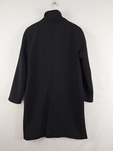 Second-Hand - Donna Karan Gold Button Funnel Neck Coat Size S - SwapUp