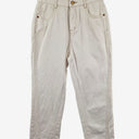 Second-Hand - GOELIA White Contrast Stitch Straight Jeans Size 8 - SwapUp