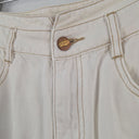 Second-Hand - GOELIA Cream Panelled Contrast Stitch Jeans Size 8 - SwapUp