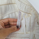 Second-Hand - GOELIA Cream Panelled Contrast Stitch Jeans Size 8 - SwapUp