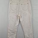 Second-Hand - GOELIA Cream Panelled Contrast Stitch Jeans Size 8 - SwapUp