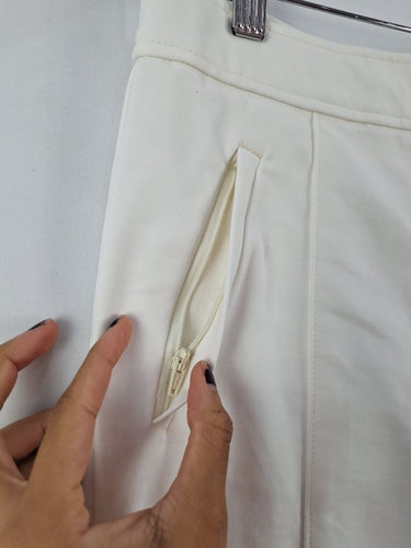 Second-Hand - Tory Burch Crisp White Tailored Office Pants Size S - SwapUp
