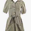Second-Hand - Paige Olive Denim Button Up Playsuit Size 6 - SwapUp