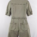 Second-Hand - Paige Olive Denim Button Up Playsuit Size 6 - SwapUp
