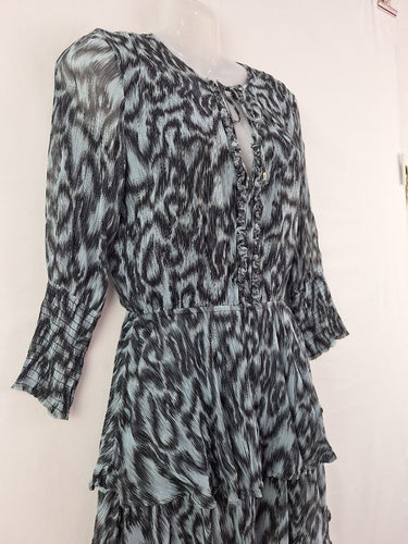 Second-Hand - Husk Silk Crinkle Blur Mini Dress Size 8 - SwapUp