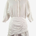 Second-Hand - Sau Lee Ruched Mini Linen Shirt Dress Size 8 - SwapUp