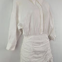 Second-Hand - Sau Lee Ruched Mini Linen Shirt Dress Size 8 - SwapUp