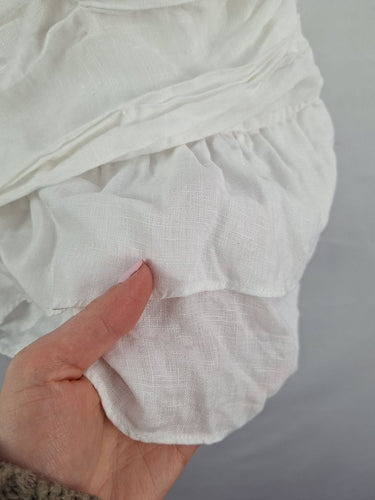 Second-Hand - Sau Lee Ruched Mini Linen Shirt Dress Size 8 - SwapUp