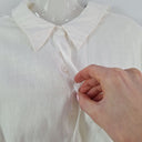 Second-Hand - Sau Lee Ruched Mini Linen Shirt Dress Size 8 - SwapUp