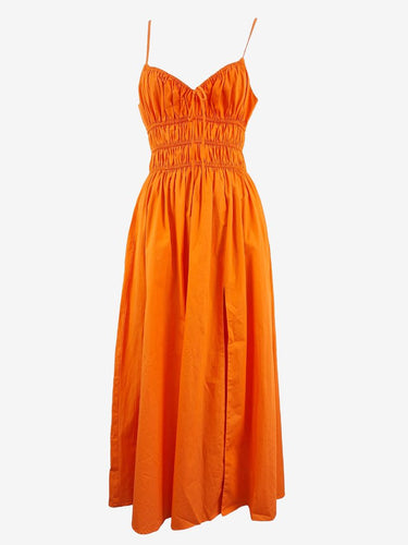 Sau Lee Sunset Orange High Split Maxi Dress Size 6