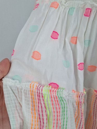 Second-Hand - Naudic Summer Days Pops Of Fluro Midi Dress Size L - SwapUp
