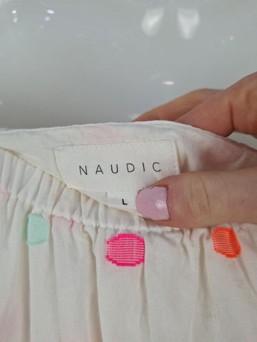 Second-Hand - Naudic Summer Days Pops Of Fluro Midi Dress Size L - SwapUp