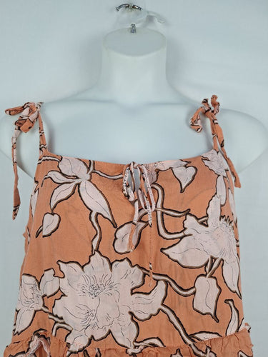 Second-Hand - Holiday Strappy Tiered Floral MIdi Dress Size L - SwapUp