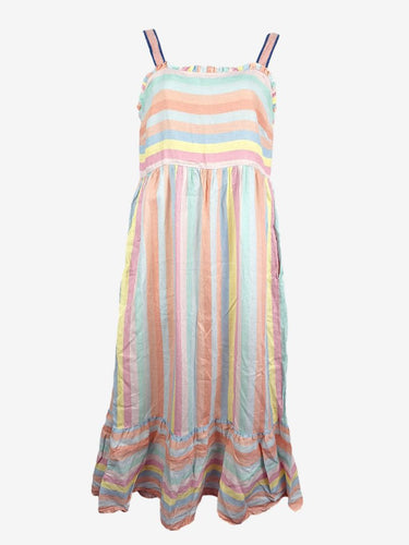 Alessandra Pastel Striped Sundress Maxi Dress Size M