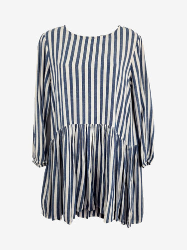Mister Zimi Breezy Navy Striped Midi Dress Size 6