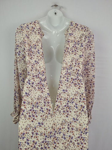 Second-Hand - Savel Graceful Purple Floral Day Dress Size 12 - SwapUp