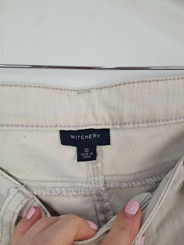 Second-Hand - Witchery Grey Wash Zip Buttom Jeans Size 10 - SwapUp