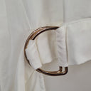 Second-Hand - Premonition Crisp White Gold Buckle Cross Top Size 6 - SwapUp