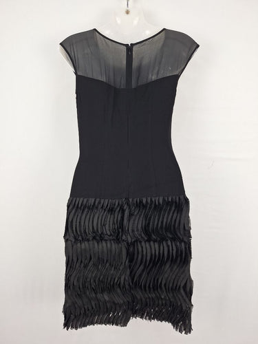 Second-Hand - Andrew Marc Drop Waist Pleat Mini Dress Size 4 - SwapUp