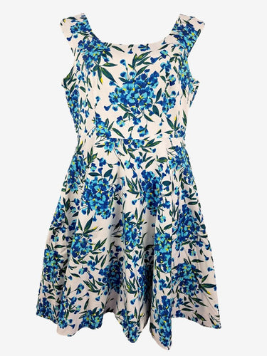 Review Ocean Blue Hydrangea Midi Dress Size 16