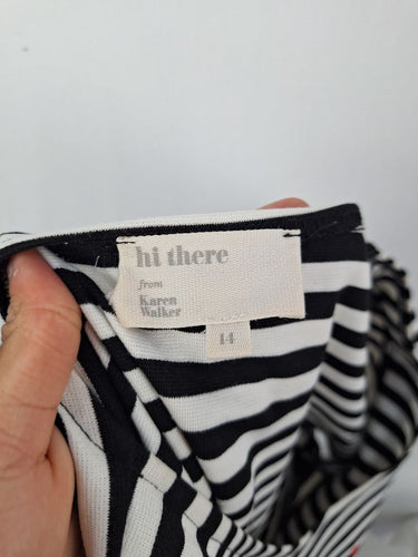 Second-Hand - Karen Walker Twee Stripe Mini Dress Size 14 - SwapUp