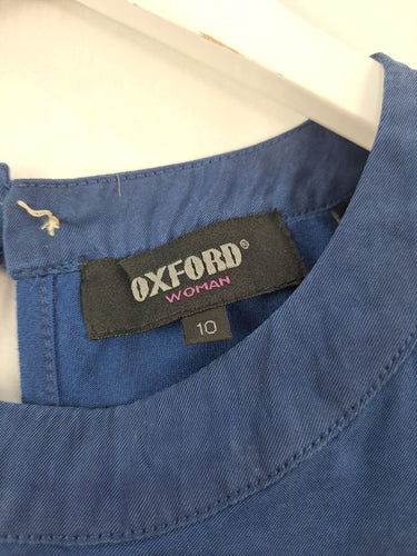 Second-Hand - Oxford Misty Sapphire Short Sleeve Top Size 10 - SwapUp