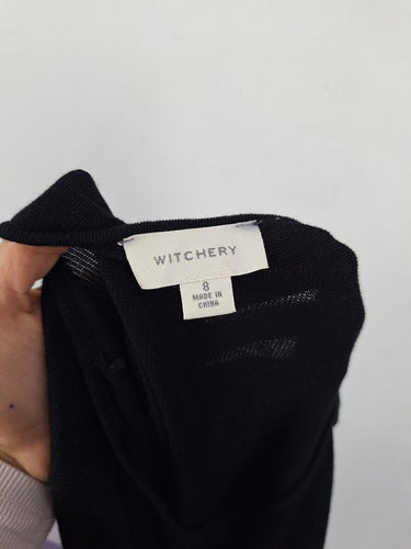 Second-Hand - Witchery Knitted Top Black Midi Dress Size 8 - SwapUp