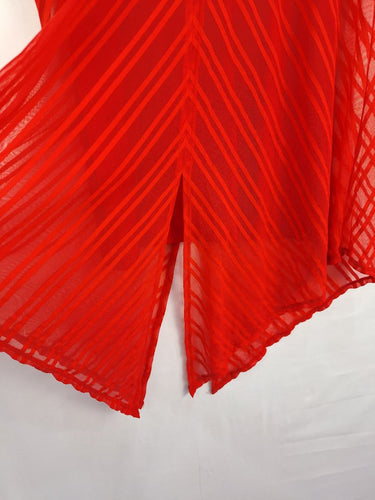 Second-Hand - Taking Shape Fiery Dual Layer Asymmetric Midi Dress Size S - SwapUp