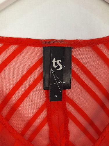Second-Hand - Taking Shape Fiery Dual Layer Asymmetric Midi Dress Size S - SwapUp